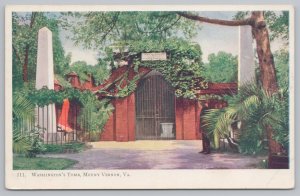Washingtons Tomb~Mount Vernon Virginia~Stone Pillars~Vine Covered Entry~Vtg PC