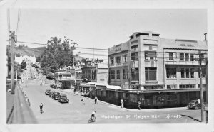 Nelson NZ Trafelgar Street Old Cars Buildings 1941 Real Photo Postcard