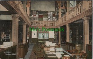 Wales Postcard - The Library, Hawarden Castle, Flintshire  RS27805