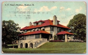 Rockford Illinois~CF Henrys Residence Exterior View~Postmarked~Vintage Postcard