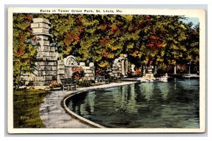 Ruins in Tower Grove Park St Louis Missouri UNP WB Postcard N24