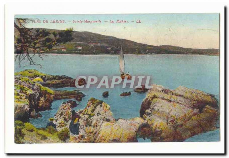 Lerins Island Postcard Old Sainte Marguerite Rocks