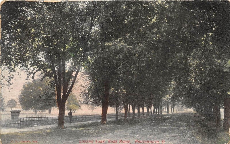 E7/ Portsmouth Ohio Postcard c1910 Lovers Lane Rose Ridge