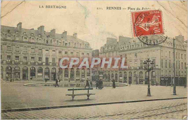 Postcard Old Palace Square Rennes Brittany