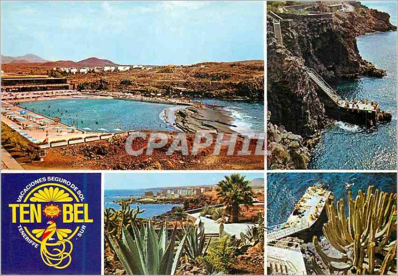 Postcard Modern Tenerife Las Galietas Several Features