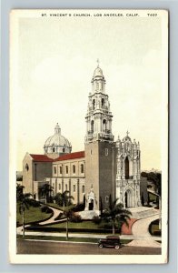 Los Angeles, Historic St. Vincent's Catholic Church, Vintage California Postcard