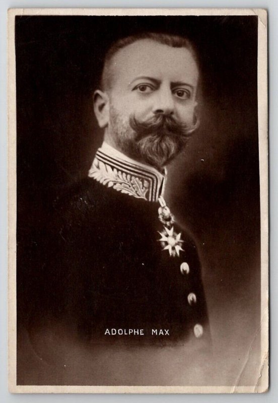 RPPC Adolph Max Mayor of Brussels Belgium 1918 To Massachusetts Postcard X27