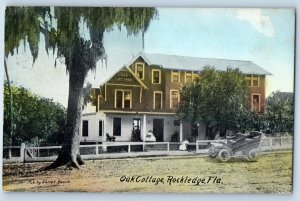 1918 Rockledge Florida Postcard Oakcottage Motel Hotel Lodge Inn Building Posted