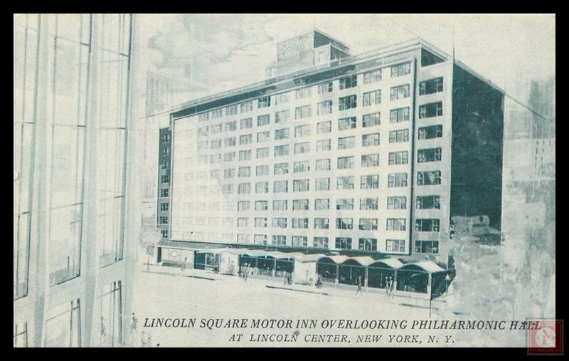 Lincoln Square Motor Inn, Overlooking Philharmonic hall, New York City