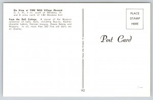 Dolls~Mendota Illinois~Doll Cottage @ Time Was Village Museum~1950s Postcard