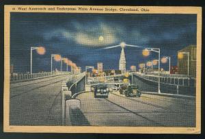 Underpass Main Avenue Bridge Cleveland Ohio Tichnor RMS Cancel Linen Postcard