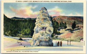 Postcard - Liberty Cap, Mammoth Hot Springs, Yellowstone National Park - Wyoming