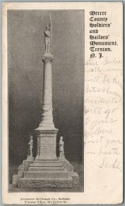TRENTON NJ MERCER COUNTY SOLDIER'S AND SAILOR'S MONUMENT ANTIQUE POSTCARD