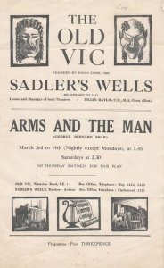 Arms & The Man Bulgaria 1885 Bernard Shaw The Old Vic London Theatre Programme