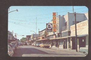 ACUNA COAH MEXICO DOWNTOWN STREET SCENE OLD CARS STORES VINTAGE POSTCARD