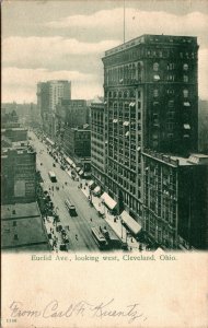 Vtg Cleveland Ohio OH Euclid Avenue Street View Looking West 1906 Postcard