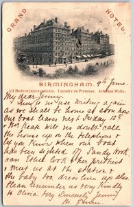 Birmingham West Midlands UK, Grand Hotel Building, Street Scene Vintage Postcard