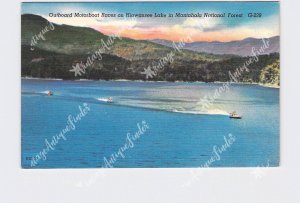 PPC POSTCARD NC NORTH CAROLINA OUTBOARD MOTORBOAT RACES HIAWASSEE LAKE MANTAHALA