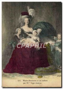 Old Postcard Marie Antoinette and her Children by Vigee Lebrun