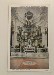 VINTAGE UNUSED  POSTCARD ALTAR AT SAN FRANCISCO CHURCH CUBA