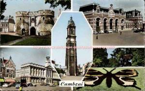 Modern Postcard Cambrai Paris Gate Station Belfry City Hotel Papillon