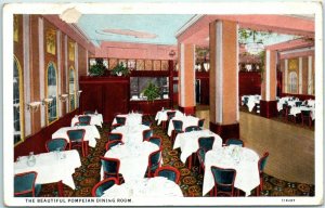 M-6380 The Beautiful Pompeian Dining Room Congress Hotel Portland Oregon