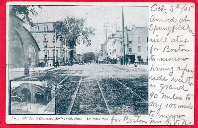 12772 Old Grade Crossing & Railroad Station, Springfield, Massachusetts 1905