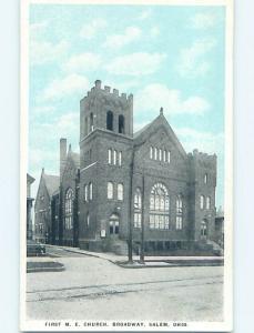 Unused W-Border CHURCH SCENE Salem Ohio OH p4852