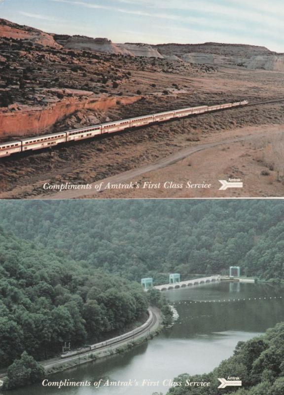 (4 cards) Amtrak Railway First Class Service