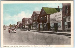 CAMPBELLTON, NEW BRUNSWICK Canada  ROSEBERRY STREET Scene c1950s Postcard