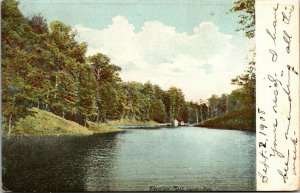 Vtg Greenfield Massachusetts MA Leyden Glen Lake 1908 Postcard