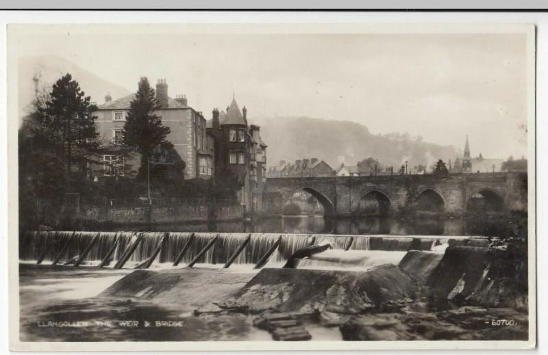 Denbighshire; Llangollen, Weir & Bridge 60700 RP PPC By Griffith, Unused 