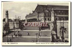 Old Postcard Marseille Escalier Monumental De La Gare