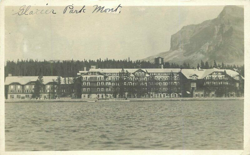 Glacier NP Montana Hotel 1920s RPPC Photo Postcard 20-4760