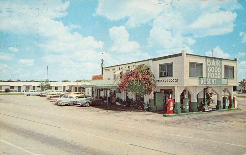 Yeehaw Junction Florida Desert Inn, Gas Pumps Chrome Vintage Postcard U6762