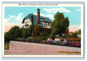 c1915-20's Home Of Theodore Roberts, Hollywood, Calif. Postcard F89E