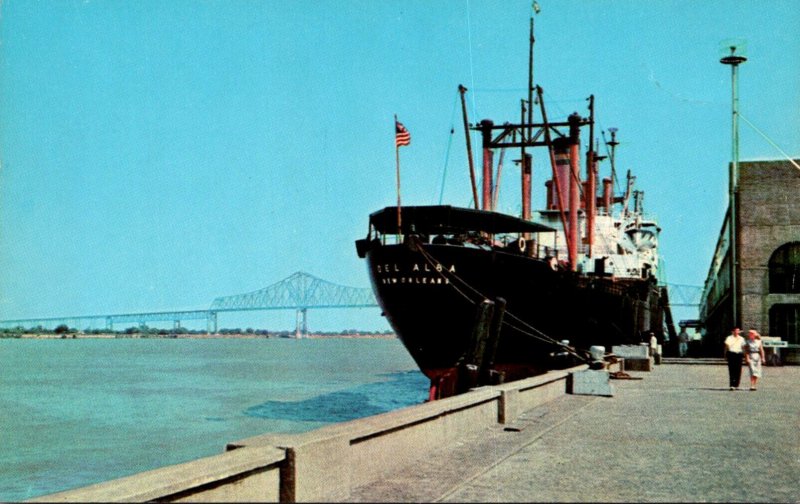 Louisiana New Orleaans Steamer At Docks At Foot Of Canal Street