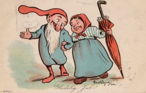 Snow White Type Beard Dwarf Romance Old Norway 1902 Comic Postcard