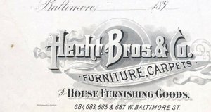 LOT OF 3 - Baltimore MD - HECHT  - HUB - HOCHSCHILD  - STORE 1800s Receipt Rare