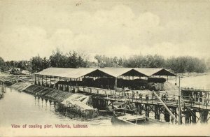 malay malaysia LABUAN VICTORIA BORNEO View Coaling Pier 1910s Postcard