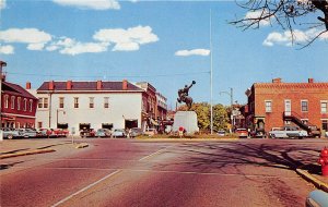 Somerset Ohio 1961 Postcard Cars Civil War General Statue Philip Sheridan 