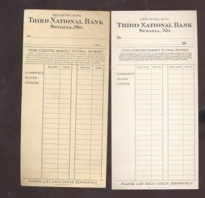 SEDALIA MISSOURI THIRD NATIONAL BANK LOT OF DEPOSIT SLIPS SLIP