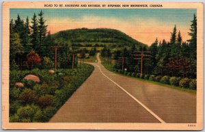 1951 New Brunswick CA-Canada, Road to St. Andrews & Rayside, St Stephen Postcard