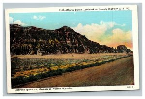 Vintage 1940's Postcard Church Buttes Lincoln Highway US 30 Western Wyoming