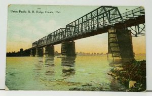 Omaha Nebraska Union Pacific RR Bridge 1910 to Forest  Park Illinois Postcard I5