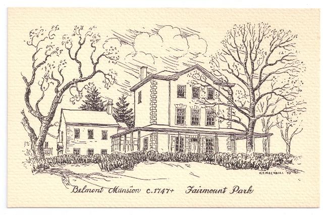 Belmont Mansion Philadelphia H.T. MacNeill 1950 Postcard