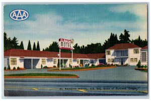 Portland Oregon OR Postcard El Rancho Motel Roadside c1950's Unposted Vintage