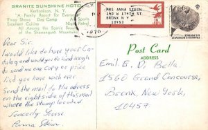 Granite Sunshine Hotel Kerhonkson, New York Postcard