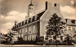 Vtg Gymnasium Rutgers University New Brunswick New Jersey NJ Linen Postcard