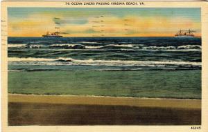 VA - Virginia Beach. Ocean Liners Passing